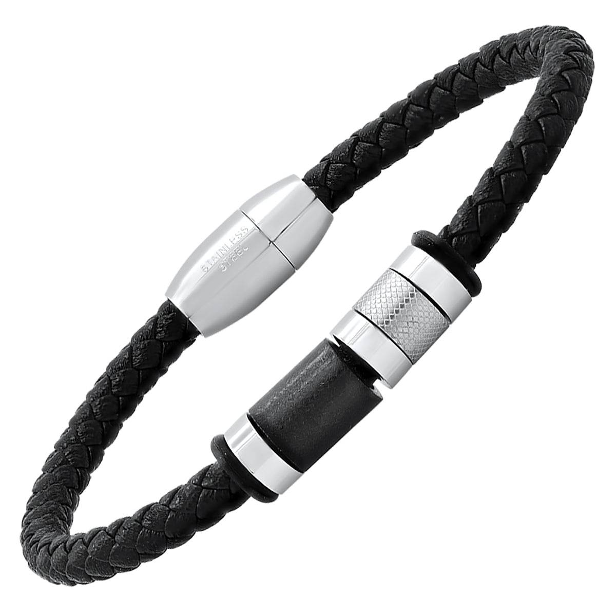 Ying Yang Braided Leather Bracelet