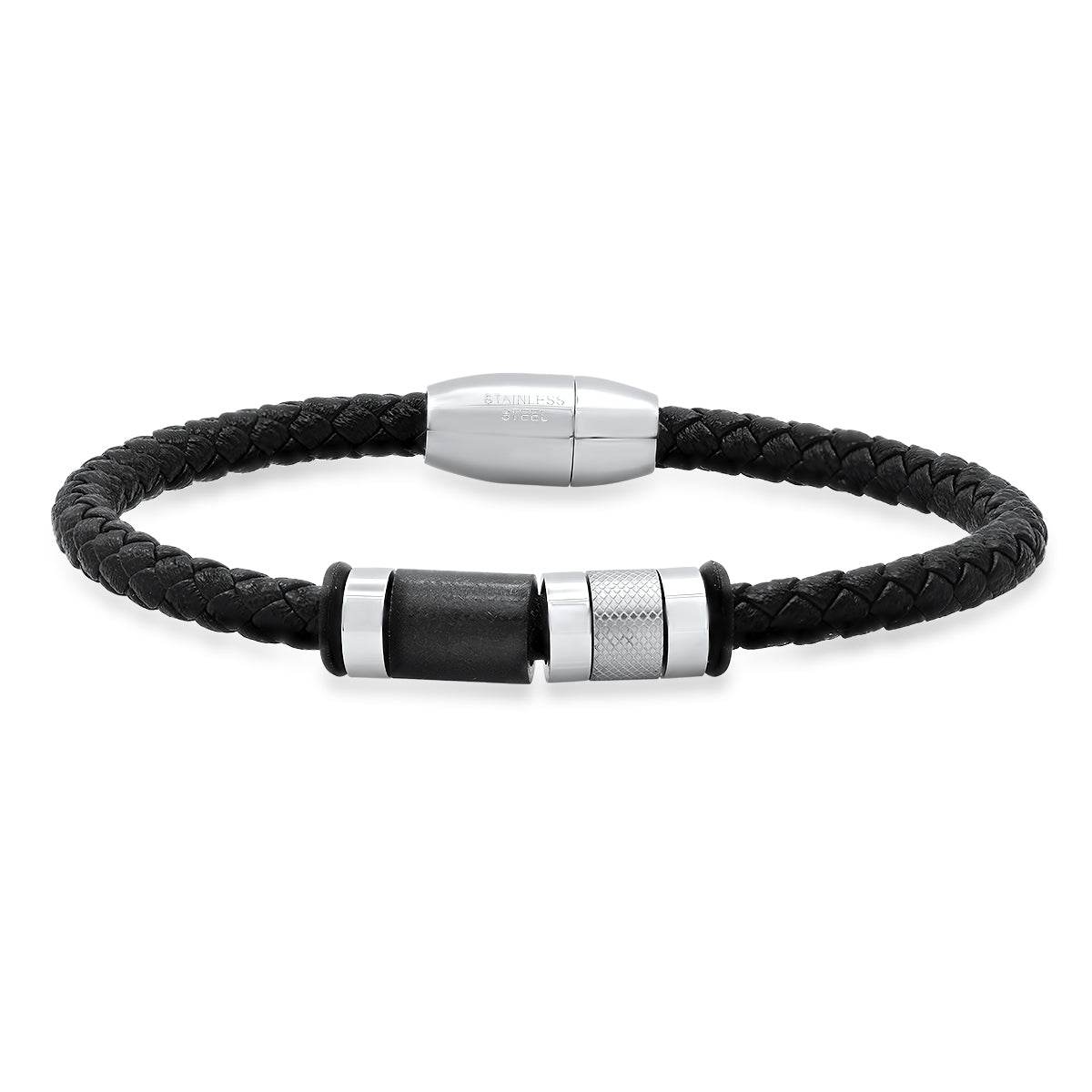 Ying Yang Braided Leather Bracelet