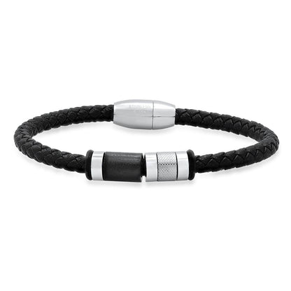 Ying Yang Braided Leather Bracelet