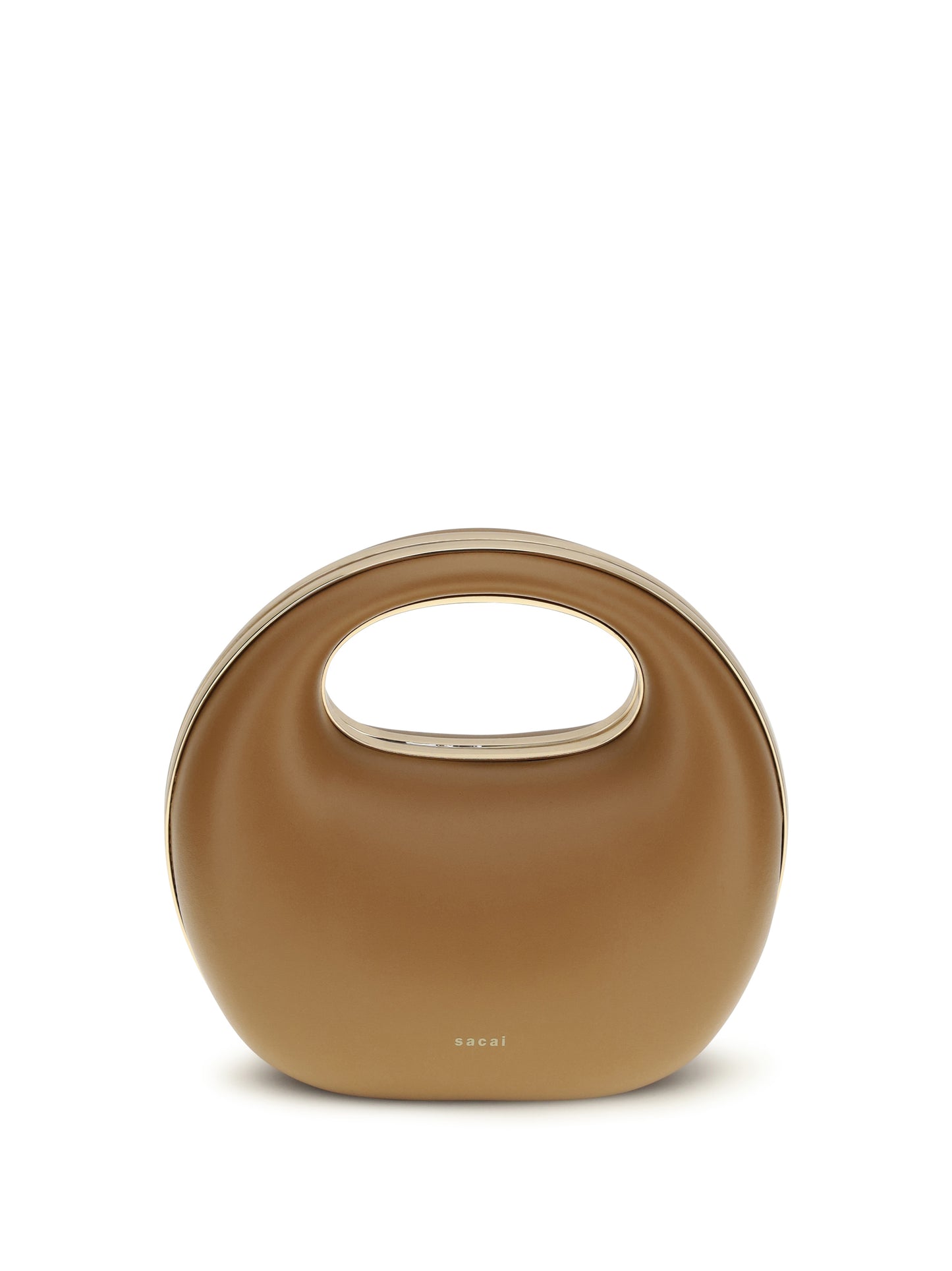 Rigid Handbag Camel Calf Leather