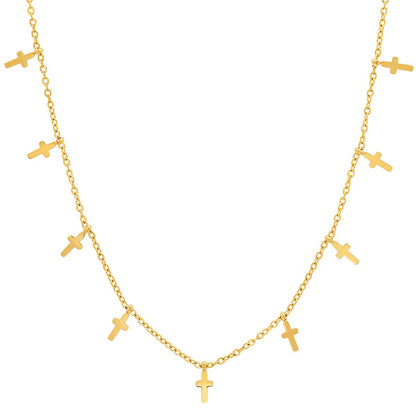 Ladies Stainless Steel Cross Charms Necklace