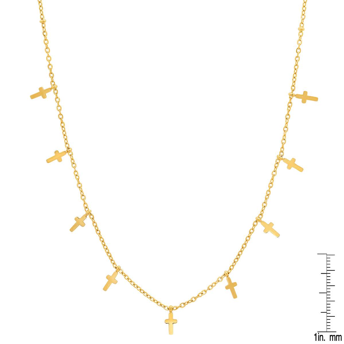 Ladies Stainless Steel Cross Charms Necklace