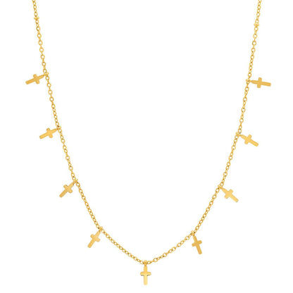 Ladies Stainless Steel Cross Charms Necklace