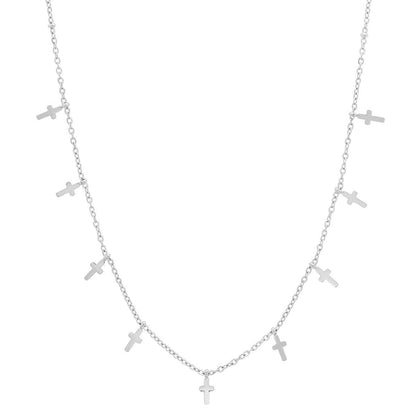 Ladies Stainless Steel Cross Charms Necklace