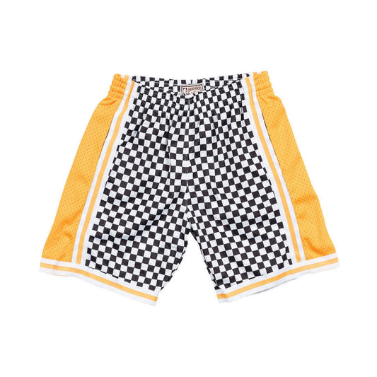 Mitchell & Ness Men's NBA Checked Swingman Shorts La Lakers White