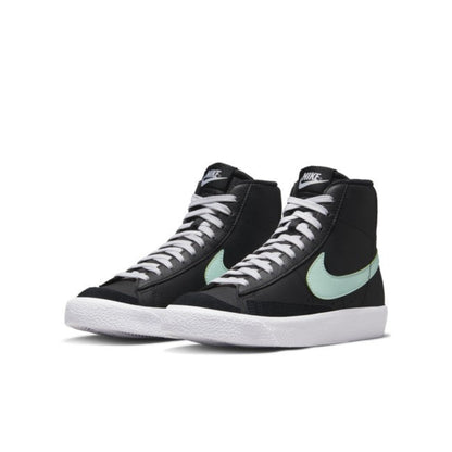 Nike Blazer Mid '77 Big Kids' (GS) Sneakers — Black/Mint Leather Mid-Top