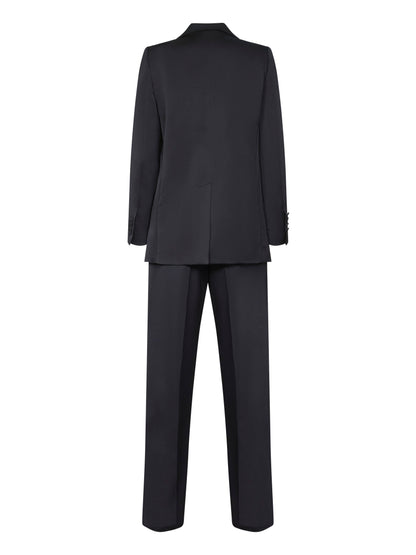 Midnight Blue Satin Suit