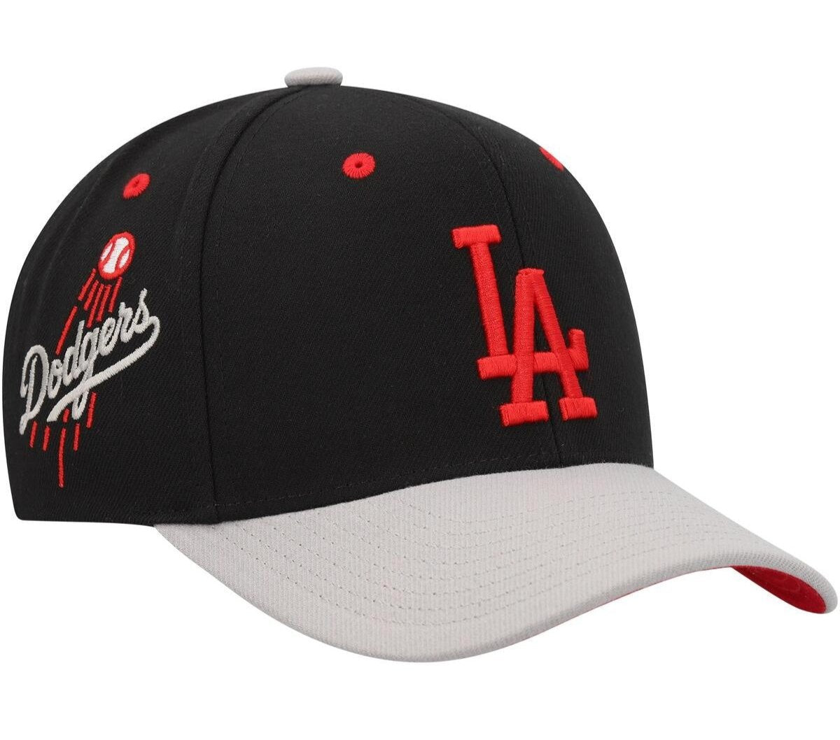 Men's Mitchell & Ness MLB Bred Pro Snapback Dodgers - Black