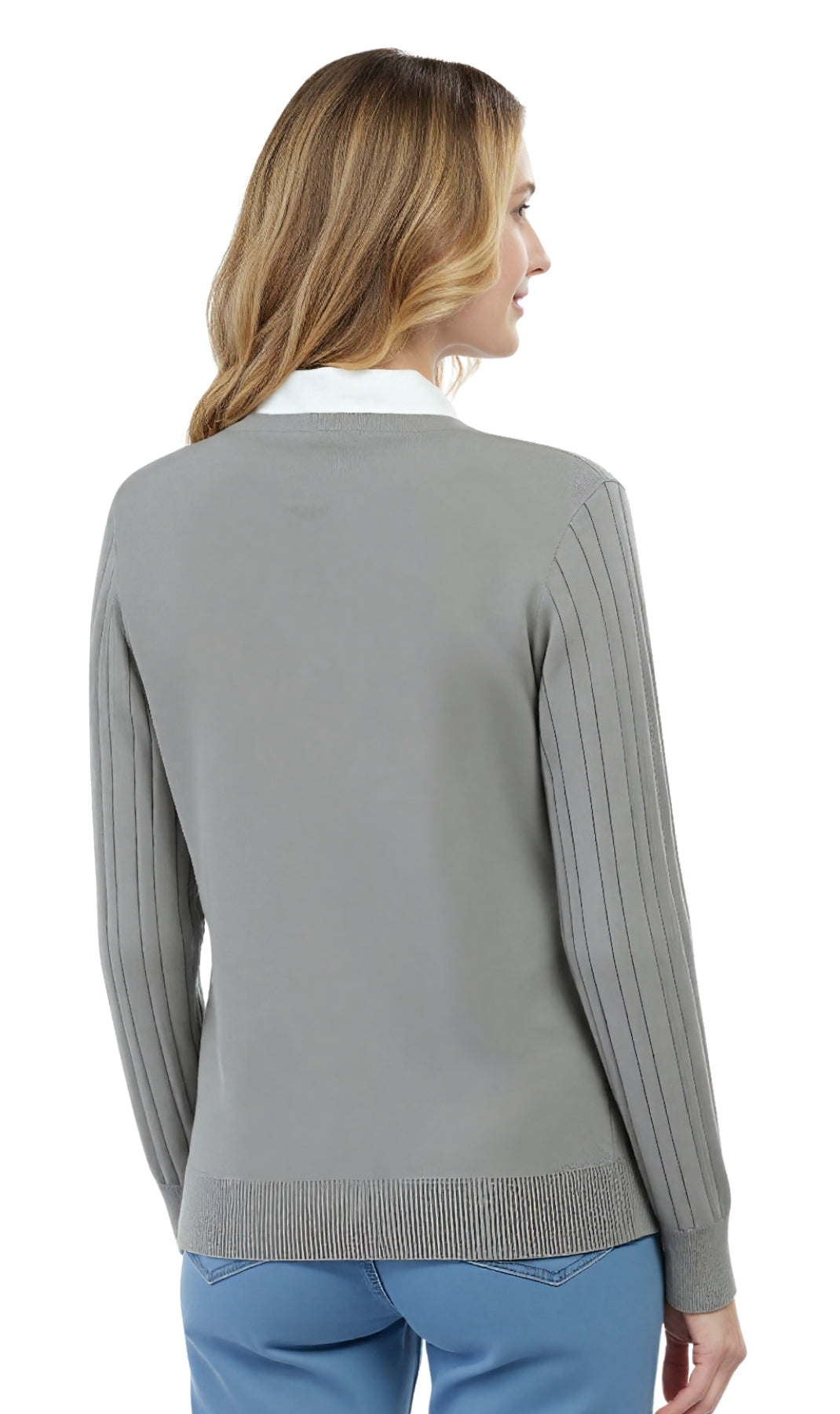 Women's Classic Button Front Cable Knit Cardigan in Soft Acryllic