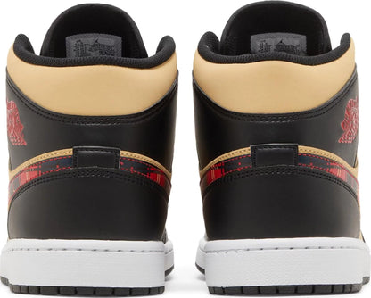 Air Jordan Men's Retro 1 Mid Se 'Tartan Swoosh' Sneakers