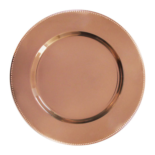 Jay Companies Beaded Copper Set/4 Charge Plate
