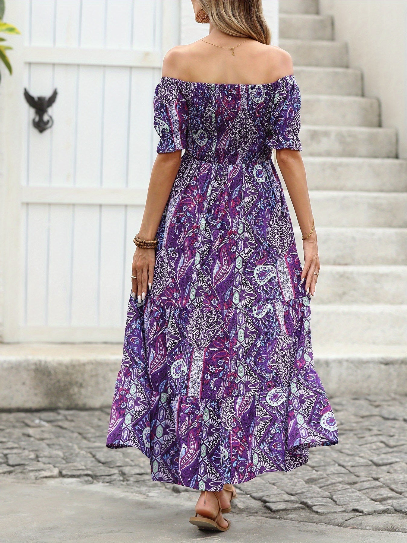 one shoulder paisley dress Paisley One Shoulder Dress Ecru Apparel