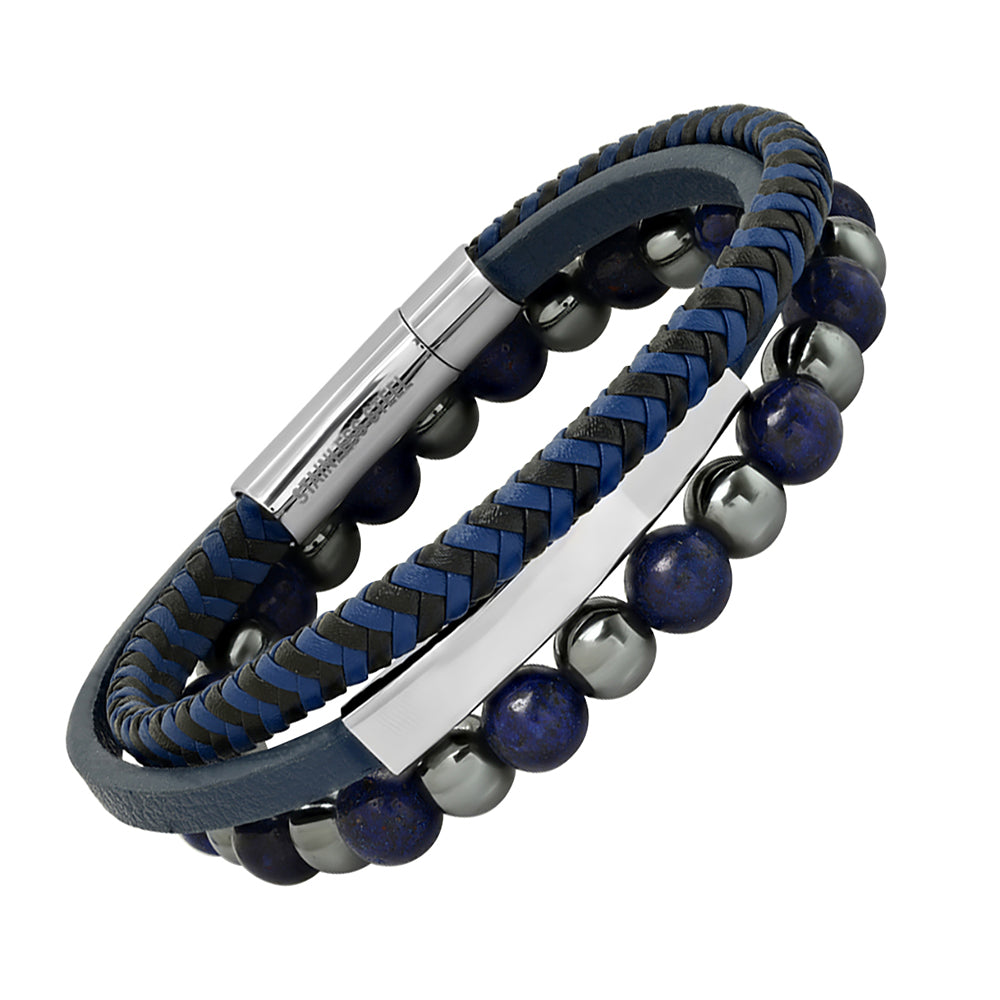 Midnight Blue Beaded ID Wrap Bracelet