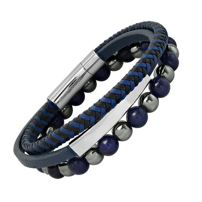 Midnight Blue Beaded ID Wrap Bracelet