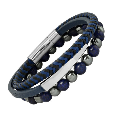 Midnight Blue Beaded ID Wrap Bracelet