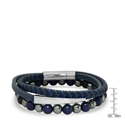 Midnight Blue Beaded ID Wrap Bracelet