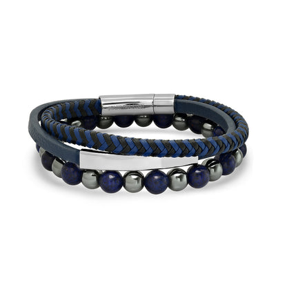 Midnight Blue Beaded ID Wrap Bracelet