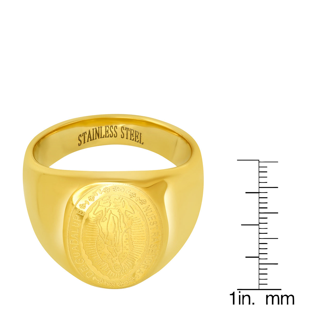 18K Gold Plated Stainless Steel Lady Of Guadalupe Ring