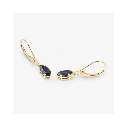 1.20 Ct Marquise Blue Sapphire Prong 10K Gold Dangle Earrings