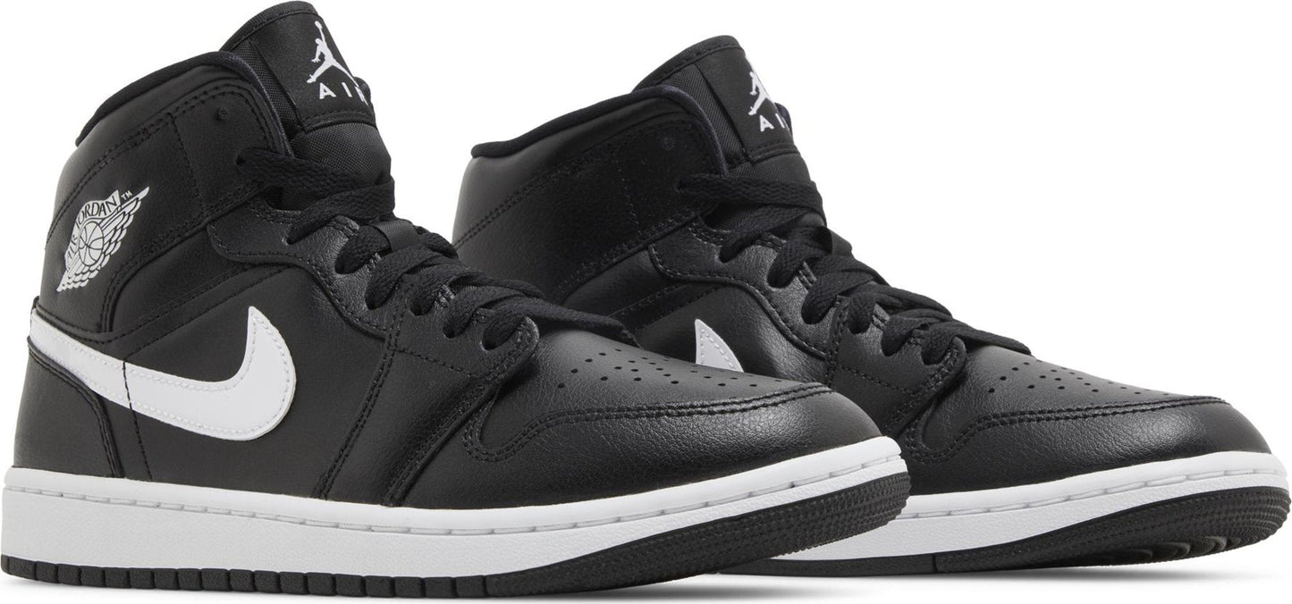 Air Jordan Women's Retro 1 Mid 'Black White' Sneakers