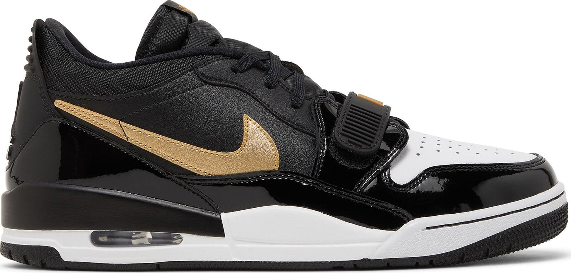 Black/Metallic Gold-White-