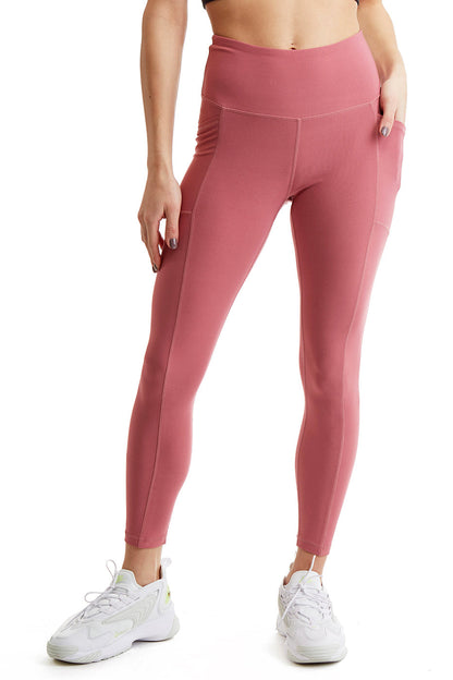 Turtle Bay New York Women's 7/8 Legging in Strong Compressed Double Knit Polyester Blend Fabric with side phone Pockets