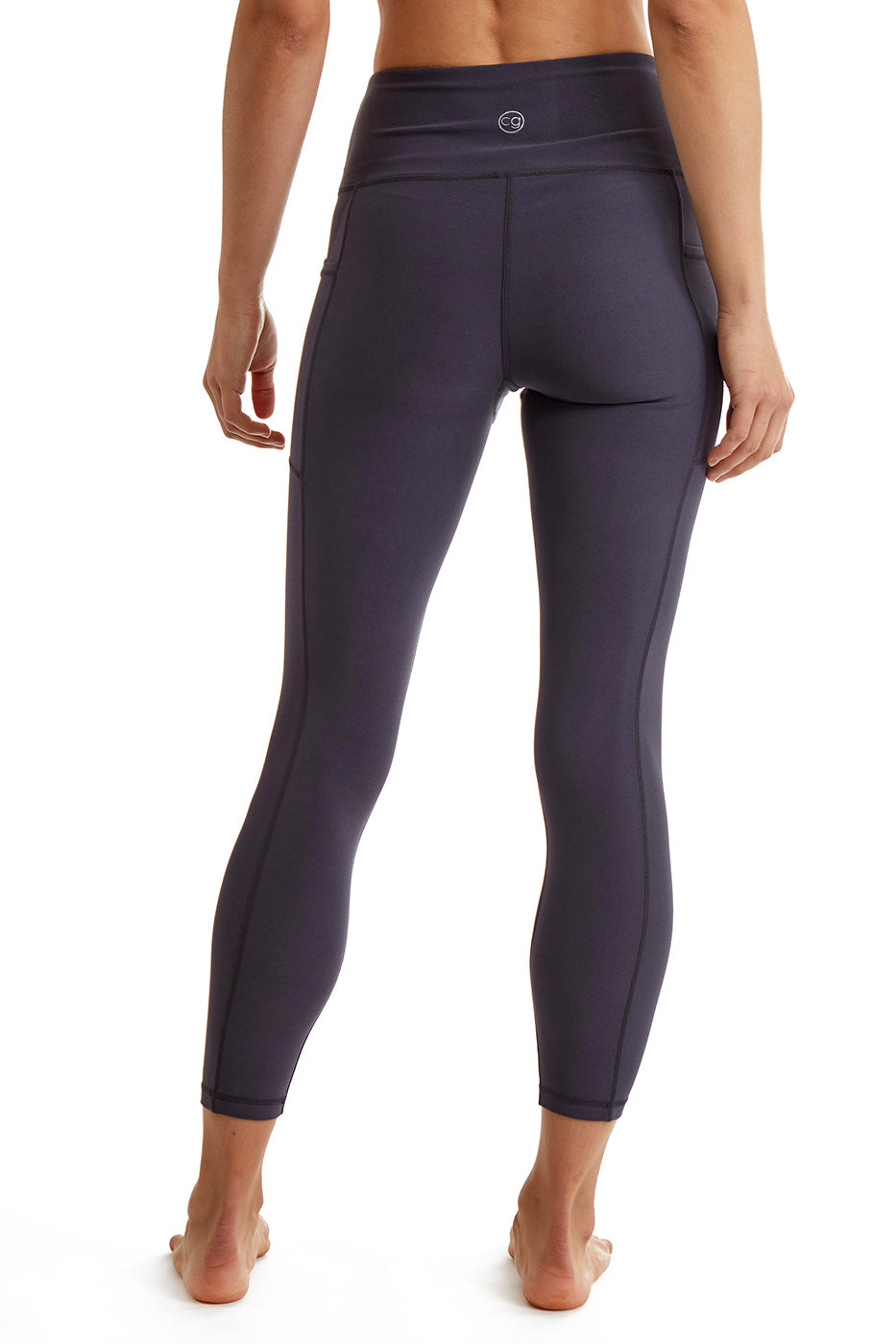 Turtle Bay New York Women's 7/8 Legging in Strong Compressed Double Knit Polyester Blend Fabric with side phone Pockets