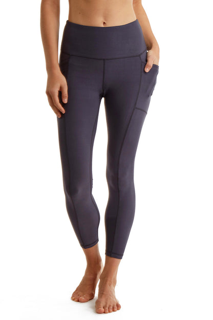 Turtle Bay New York Women's 7/8 Legging in Strong Compressed Double Knit Polyester Blend Fabric with side phone Pockets