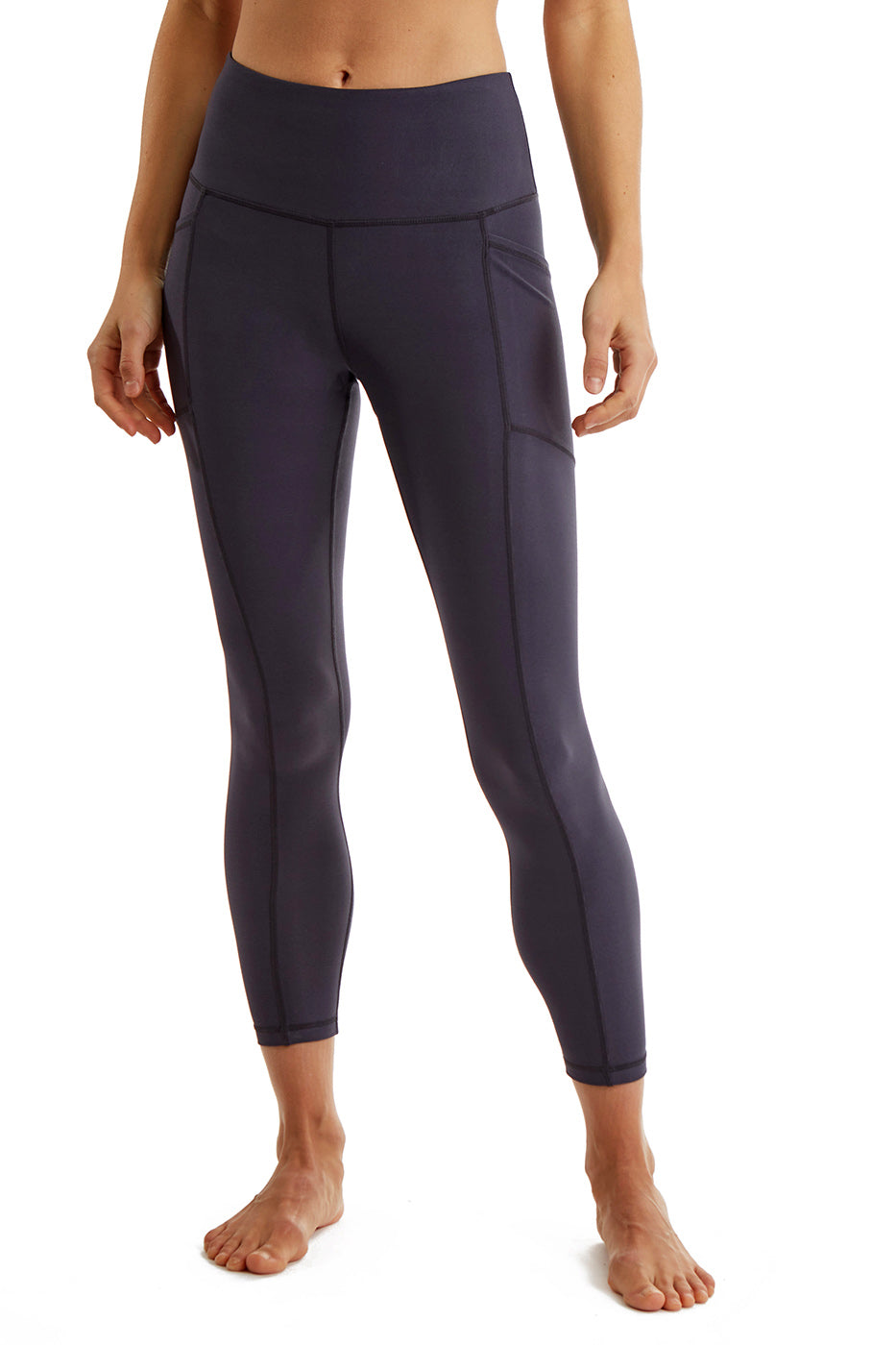 Turtle Bay New York Women's 7/8 Legging in Strong Compressed Double Knit Polyester Blend Fabric with side phone Pockets
