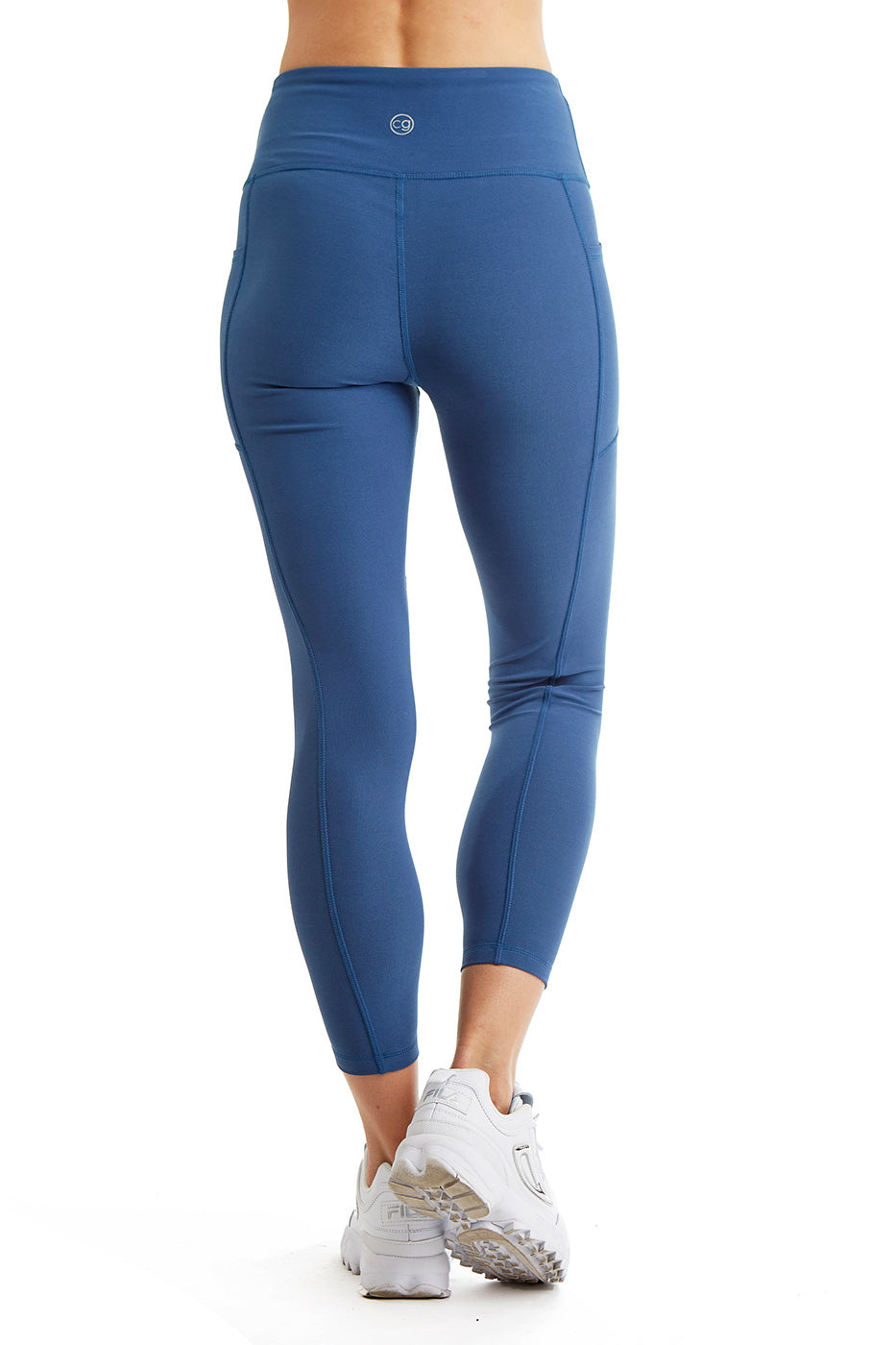 Turtle Bay New York Women's 7/8 Legging in Strong Compressed Double Knit Polyester Blend Fabric with side phone Pockets