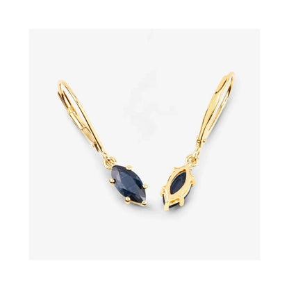 1.20 Ct Marquise Blue Sapphire Prong 10K Gold Dangle Earrings