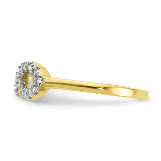 CZ 10k Yellow Gold Infinity Pave Ring