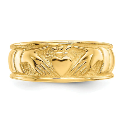 10k Gold Ladies Claddagh Band Ring