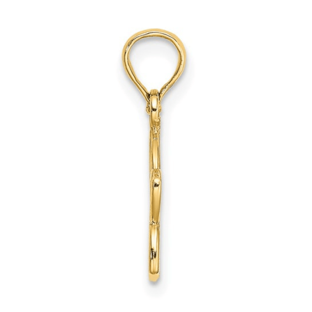 10k Gold Hawaiian Plumeria Flower Pendant