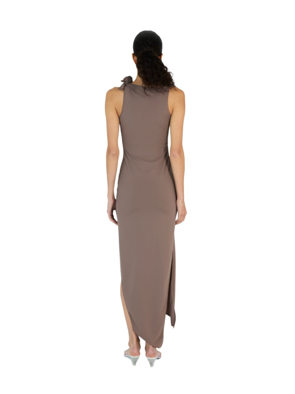 Dress Long Flower Brown