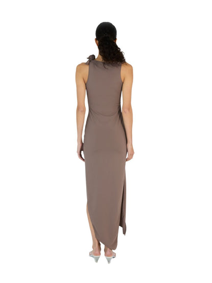 Dress Long Flower Brown