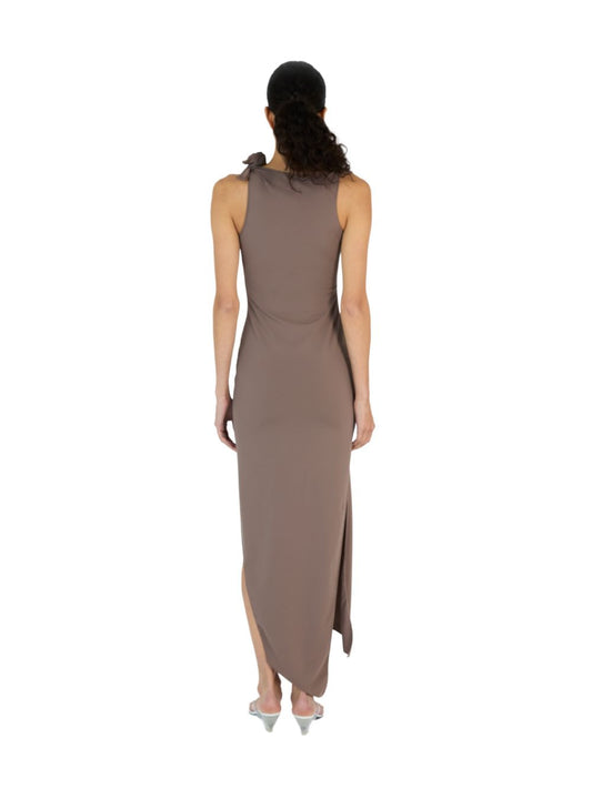 Dress Long Flower Brown
