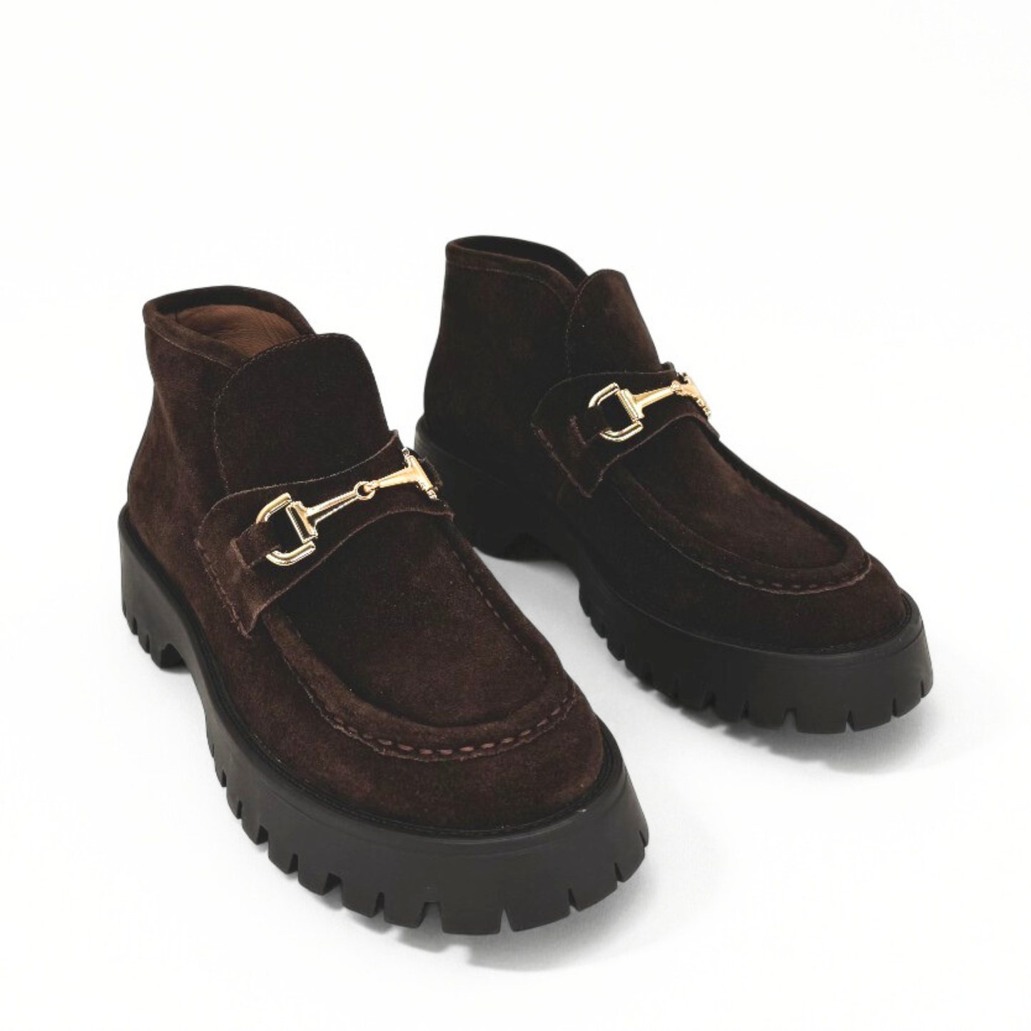 Dario Suede Horsebit Boots - Brown