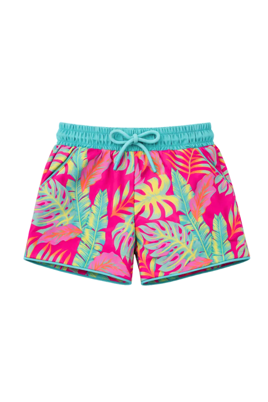 Pink Palm Paradise Swim Shorts