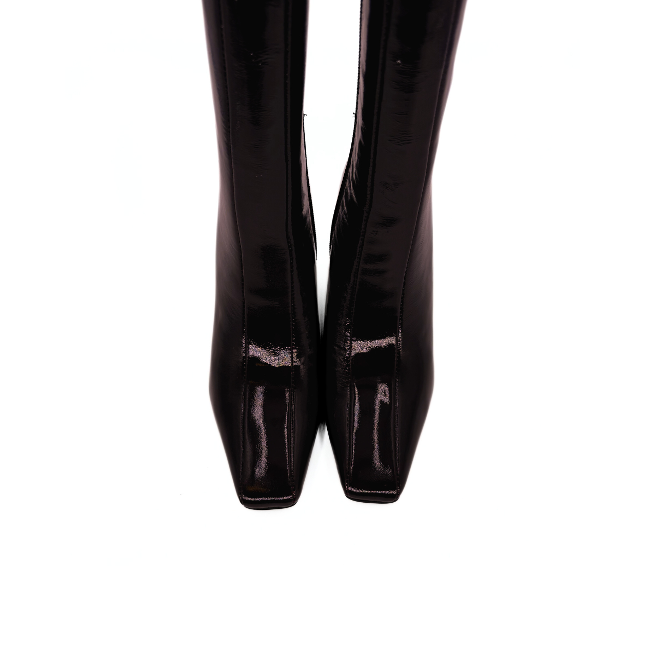 Mishel Patent Leather Knee High Boots - Burgundy