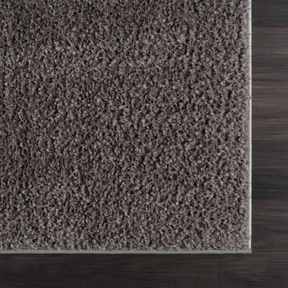Judy Solid Dark Gray Washable Shag Rug - Clearance