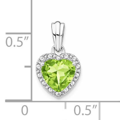 Heart Gemstone and Diamond Halo Pendant
