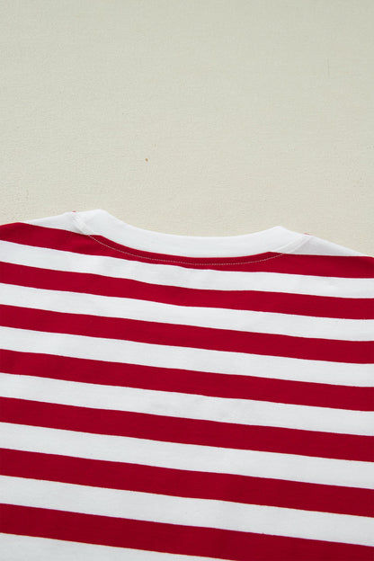 Threaded Pear June Stripe Patchwork T Shirt