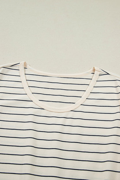 Threaded Pear Mabel Stripe Drawstring Tunic Tank
