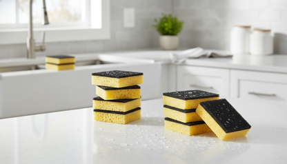 48-Pack Heavy Duty Kitchen Scrubber Sponges for Pots & Pans – Yellow & Black