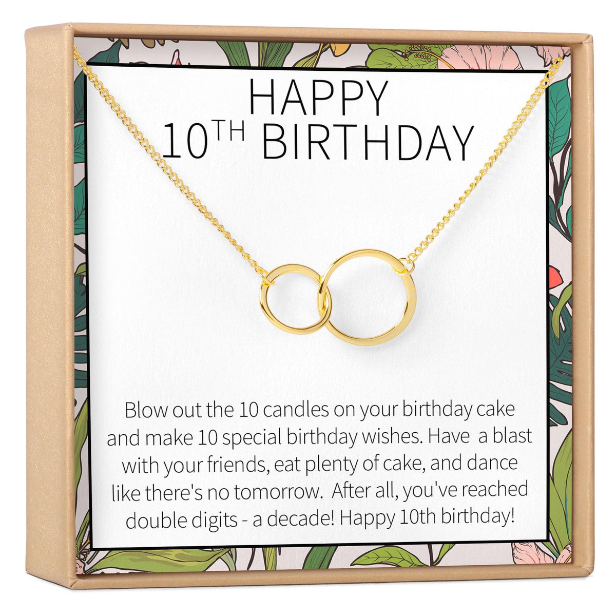 10th Birthday Gift Necklace, Multiple Styles