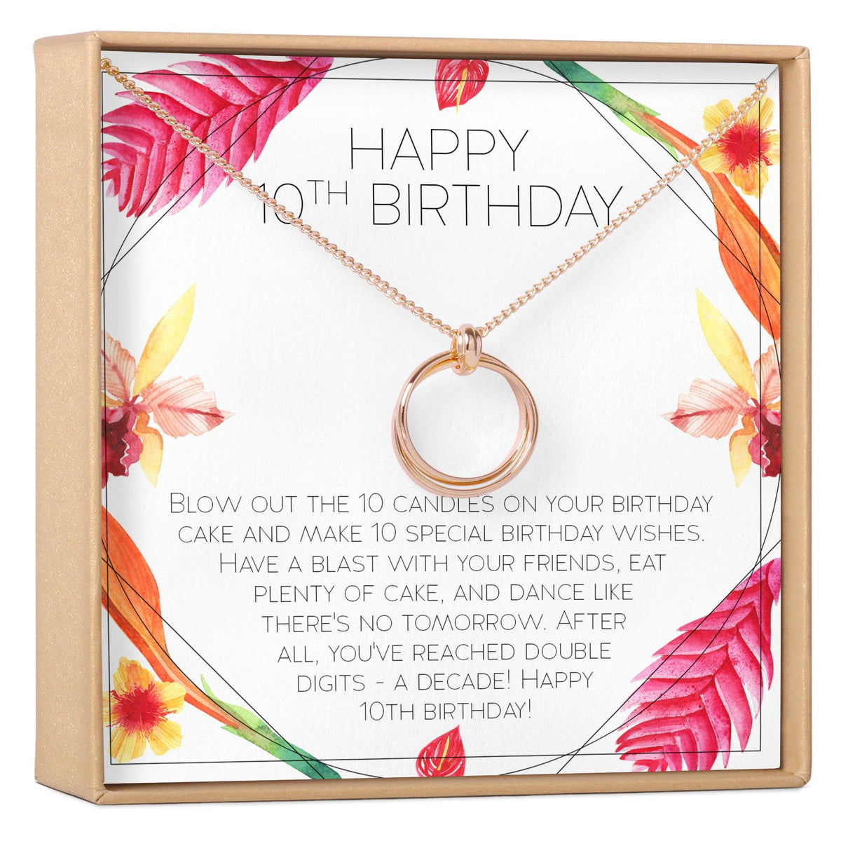 10th Birthday Gift Necklace, Multiple Styles