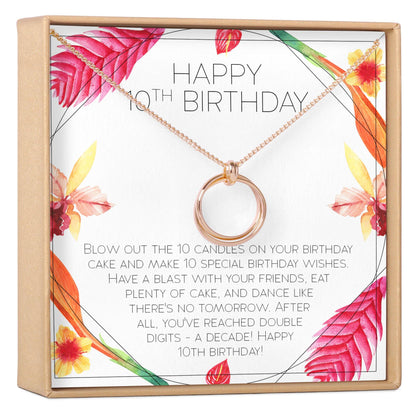 10th Birthday Gift Necklace, Multiple Styles