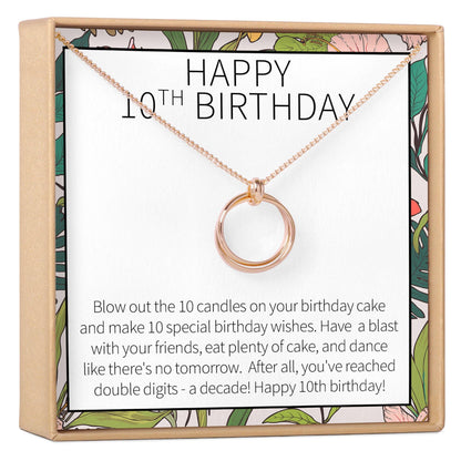 10th Birthday Gift Necklace, Multiple Styles