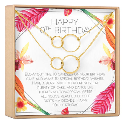 10th Birthday Gift Necklace, Multiple Styles